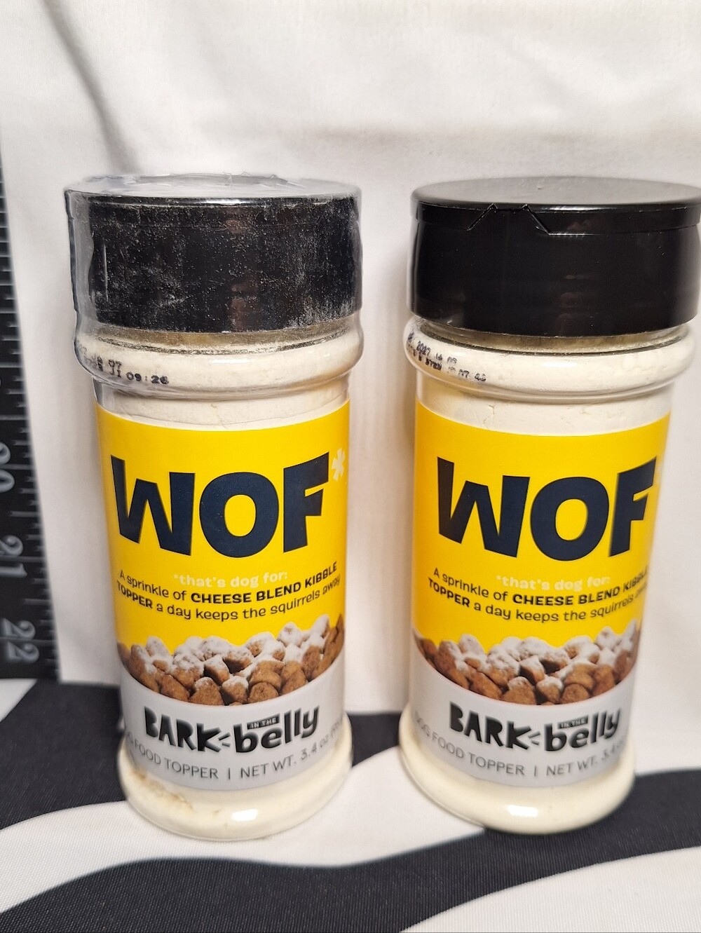 NWT Bark In The Belly Woof Cheese Blend Dog Food Toppers, Pork & Beef, 2 pack